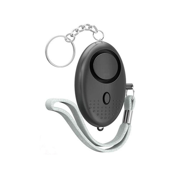 Personal Alarm Anti-Attack Keychain - 130dB Emergency Safety Pocket Alarm with LED Light - Preventive Warning for Women and Children (Black)