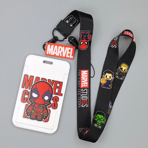 Ny Marvel PVC-kortlomme Spiderman Captain America Iron Man Superhelt Anime Print Student Campus Kortdeksel Lanyard ID-kort Xhmw04