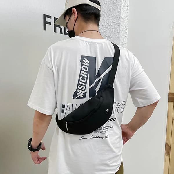 Dame Bæltetaske Lærred Bum Bag SORT black