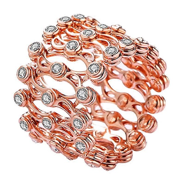 S925 Silver Ringarmband 2-i-1 Transformerbart Ringarmband Teleskopiskt Ring för Kvinnor DB Roséguld Rose Gold with diamond
