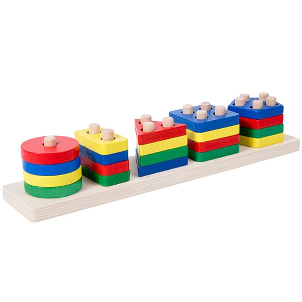Leksaker för pojkar och flickor 1-3 år, träsortering & stapling