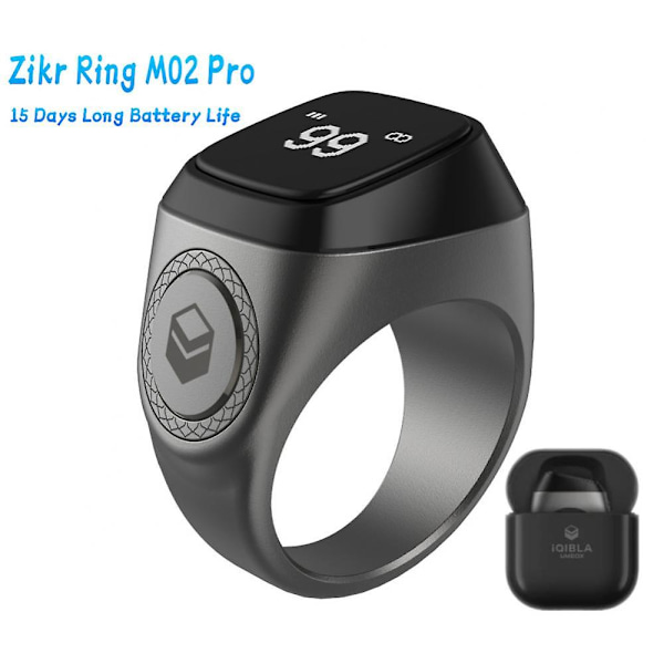 Vattentät Iqibla Zikr 1 Tasbih Smart Ring För Muslimer Räknare Tasbeeh Silver 18MM