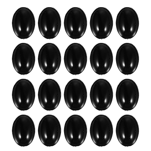 100 st svarta ovala säkerhetsögon och näsor för björndockor DIY svart 1,5X1X0,2CM svart Black 1.5X1X0.5CM