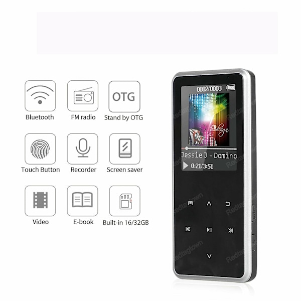 Mp3-spelare 32 GB Bluetooth med högtalare Built-in 16 GB