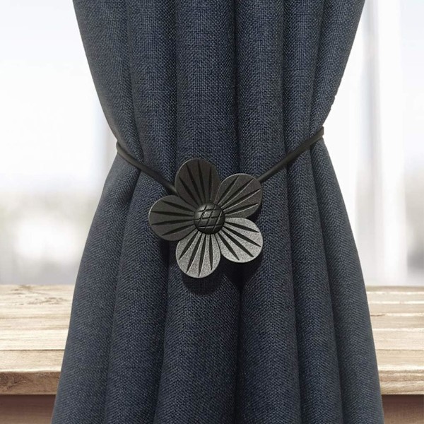 2 stk magnetiske gardinholdere - vakre blomstermønstre - gardinklips - gardintilbehør for stue hjemme Ro