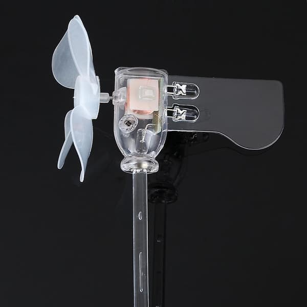 Vertikal DIY-projekt Turbiner LED Vindmølle Lille DC-motor Vindblad Vindgenerator