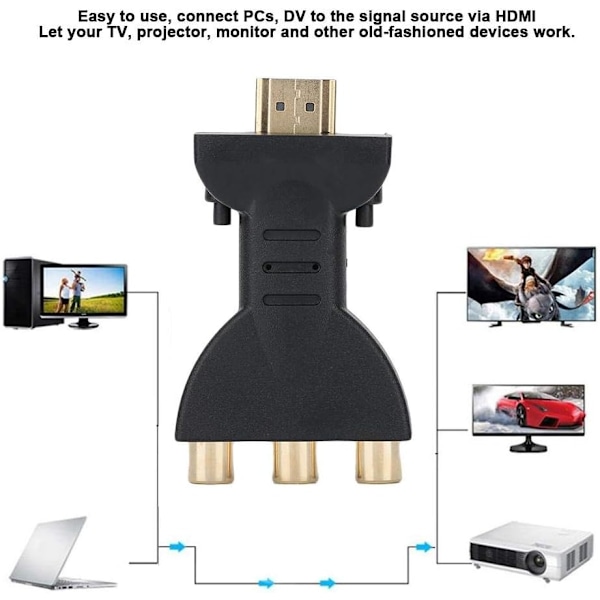 HDMI till AV-adapter - 1080P HDMI till RGB Audio och Video Sync Adapter för RCA-komponenter Konverter