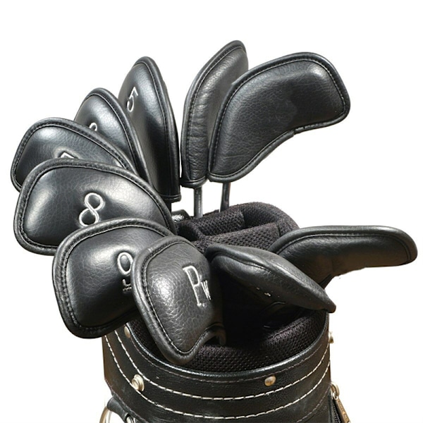 Læder Golf Jern Covers Klub Cover Vandtæt Black