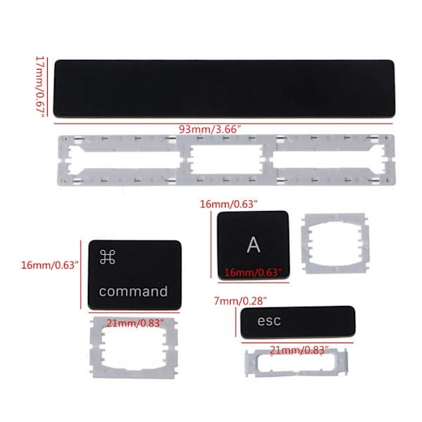 Ersättning enskild kepshing för Macbook Pro Retina 13\" 15\" A1706 A1989 A1707 A1990 A1708 tangentbord 0.02 Command