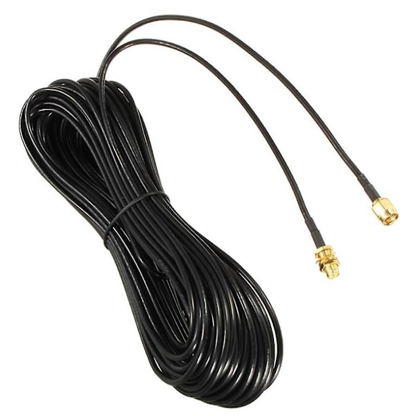 20 m forlengelseskabler Liten hann til hunn koaksial forlengelseskabel Wifi Router Antenne Antenne Kobber P [dB} Black