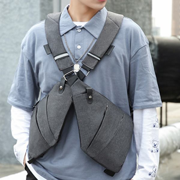 Liten axelväska plånbok stöldskydd axelväska män kvinnor crossbody väska black Right Side