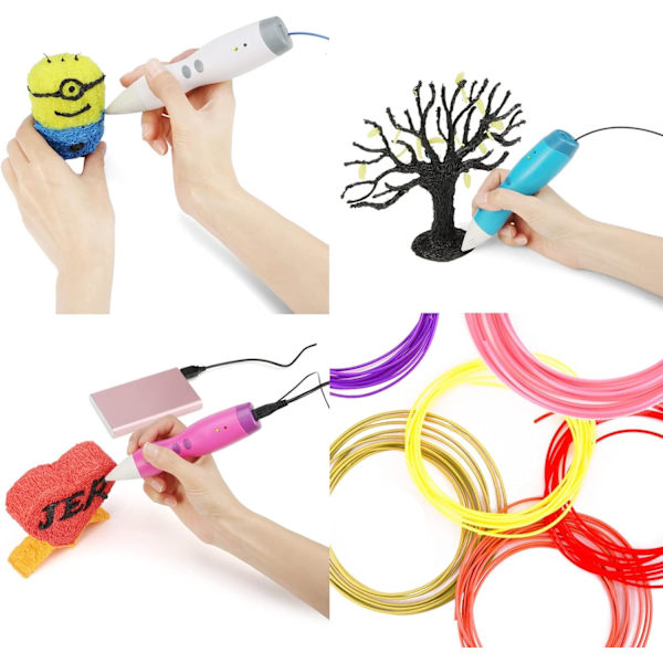 3D-pen filament PLA, 20 farver PLA-filament 1,75 mm 3D-pen filament til de fleste 3D-printpenne og -printere (5 m pr. rulle)