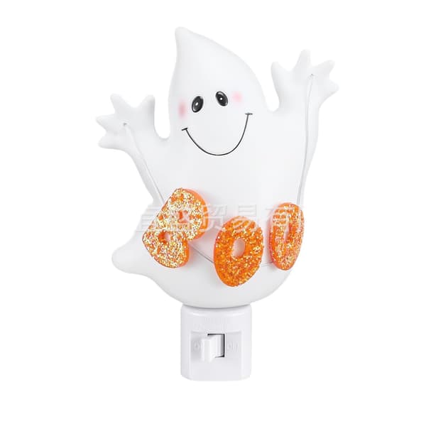 Halloween Spøgelsesnatlysæt, uhyggelige plug-in spøgelseslamper, lysende hjemme- og havepynt til Halloweenfester og hjemsøgte huse**Stik E Socket E