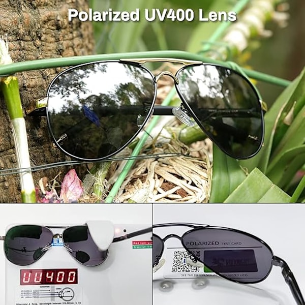 Polarisoidut Aviator-aurinkolasit Miehille ja Naisille Metalli Flat Top Aurinkolasit