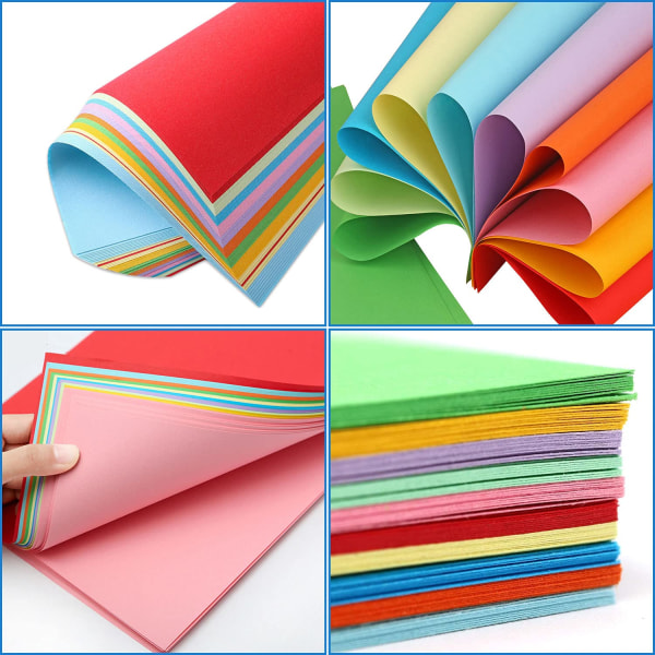 100 arkin pakkaus värillistä A4-kokoista 70 g/m2 käsintehtyä paperia DIY-taiteeseen