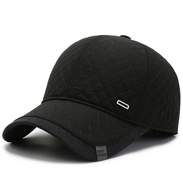 2 stk. Mænds Midaldags Cap med Vindtæt Øreklapper SORT&BLÅ - Perfet black&blue