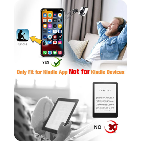 Fjernkontroll Kindle App Sidevender, Bluetooth-kamera Videoopptaker Fjernkontroll, Scroll Ring for iPhone, iPad, iOS, Android - Kontroller