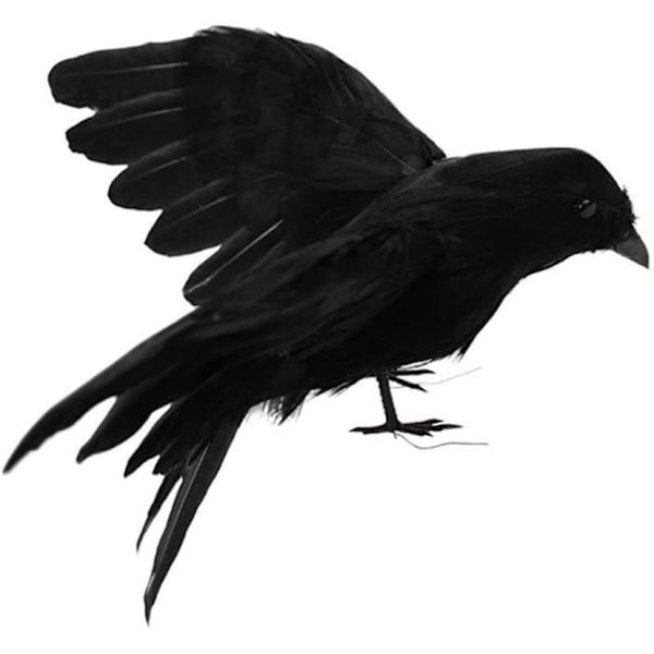 1 kpl keinotekoinen variksen Halloween simuloitu variksen simuloitu korppi realistinen Halloween-juhlan koriste pihan puutarhan koriste (30 cm, W:llä)