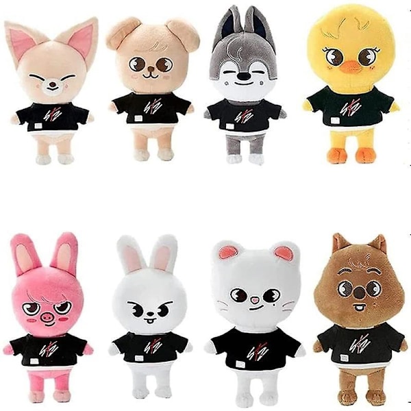 Skzoo Plysjdyr Stray Kids Tegneserie Stoffdyr Plysjdukke Bbokari Leebit Wolf Chan Puppym Gave 20cm FoxlNew