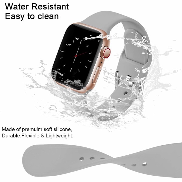 Pakke med 3 remme kompatibel med Apple Watch-rem iWatch Series 8 7 6 5 4 3 Ultra SE(2/1), 42mm/44mm/45mm-L, sort/hvid/grå