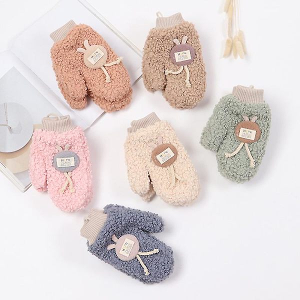 Vinter Dam Korean Lovely Outdoor Tjock Hängande Hals Student Full Finger Vantar khaki