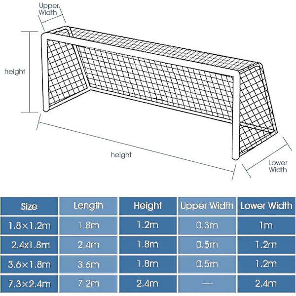 Reservefodboldmålnet - Holdbart Fodboldmålnet til Udendørs Sport Fodboldtræning (Kun Net) 12X6FT