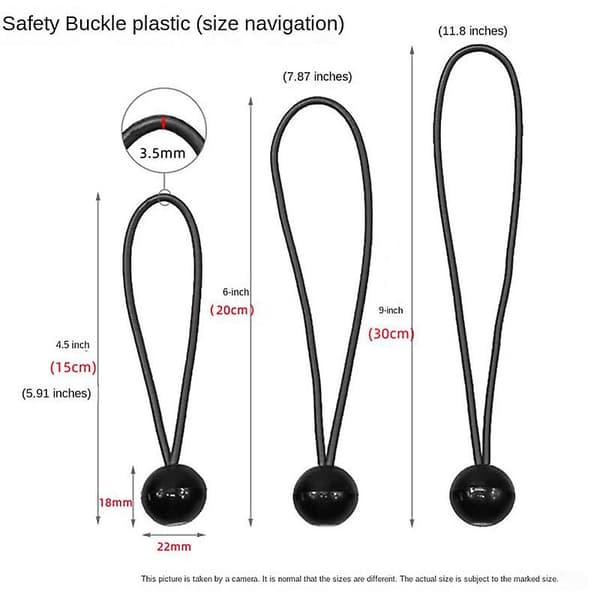 Multifunktionel Elastisk Solid Plastik Reb Bold Presenning Trampolin Telt Elastikker Snore Fastgørelsesstropper 15cm833