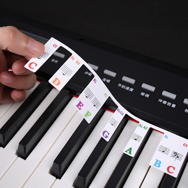 Klaver Keyboard Stickers Grand/Upright/Elektrisk Piano 61/88 Tangenter pink for 61-key