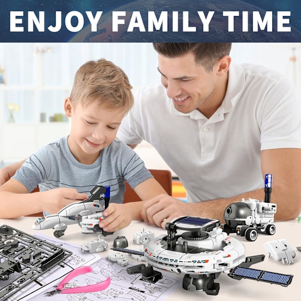 STEM-projektit lapsille 8-12-vuotiaille, 6-in-1 STEM Solar Robot Kit Avaruuslelut Syntymäpäivä