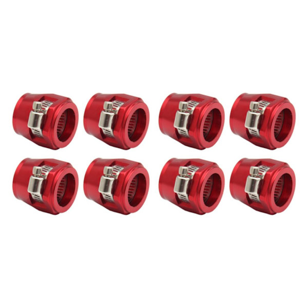 1/2/3/5 4-delad aluminium slangklämma - enkel att installera röd AN6.4pcs red AN6.4pcs 2PCS