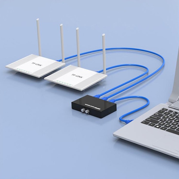 1000 Mbps 2-i-1 Tvåvägs Ethernet-adapter RJ45 Splitter La in 1