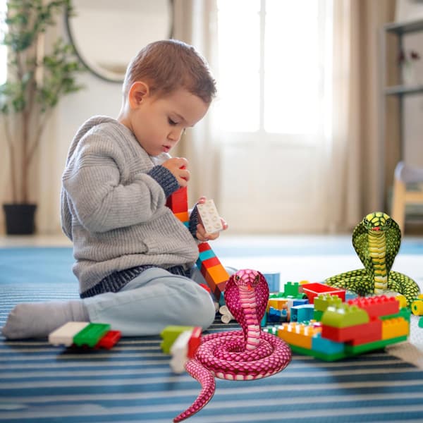 Utstoppade Ormar - 31,5\" Kobra Plushie Leksak Stor Simulerad Orm Plysch Realistisk Orm Utstoppade Djur Leksaker Presenter