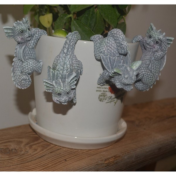 Drakblomma Krukkramare Figurer Ornament Trädgårdskruka Krukhängare Harts Vas Kramare Staty Hemmakontorsdekoration[qb] 0.08 D