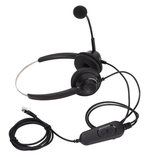 H360DRJ9MVA RJ9 Business Headset Binaural Telefon Hörlurar med Mikrofon Mute Justerbar Volym och 6-Hastighets Linje Sekvens