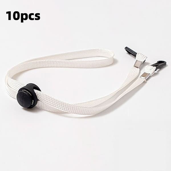 10 stk. Hattkrok Snor Vindtett Hattestropp HVIT(bt) white