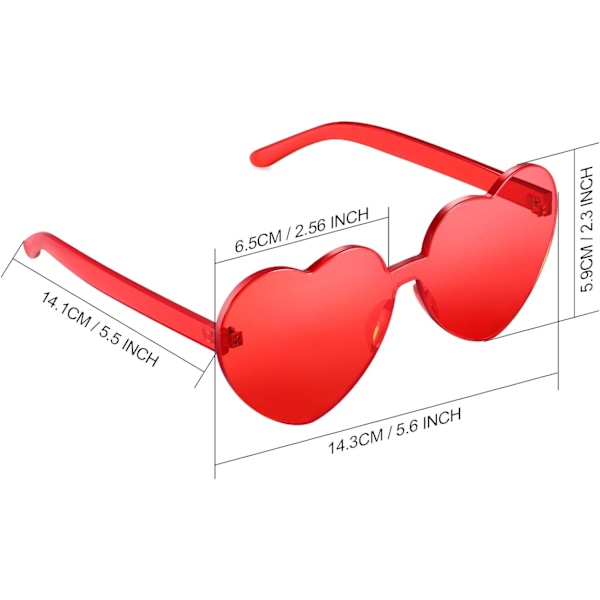 Hjerteformede solbriller til fest