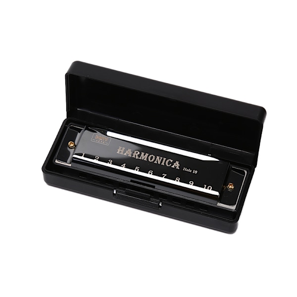 10-huls mundharmonika puslespil musikinstrument begynder sort Black One Size