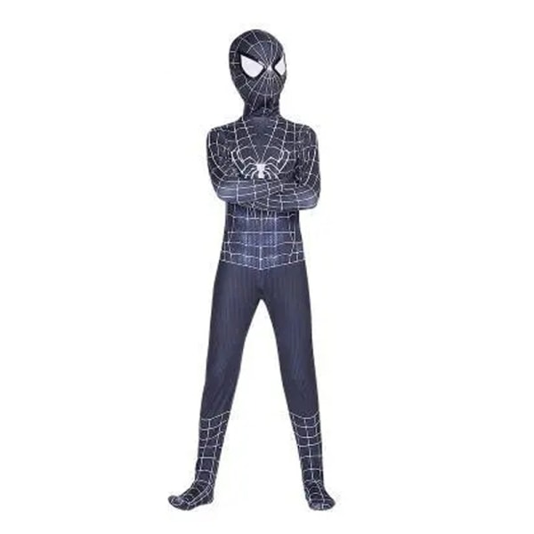 Svart Spiderman Kostyme Venom Cosplay Jumpsuit for Kids Boys Black Spiderman Black Spiderman 11-12Years = EU146-152