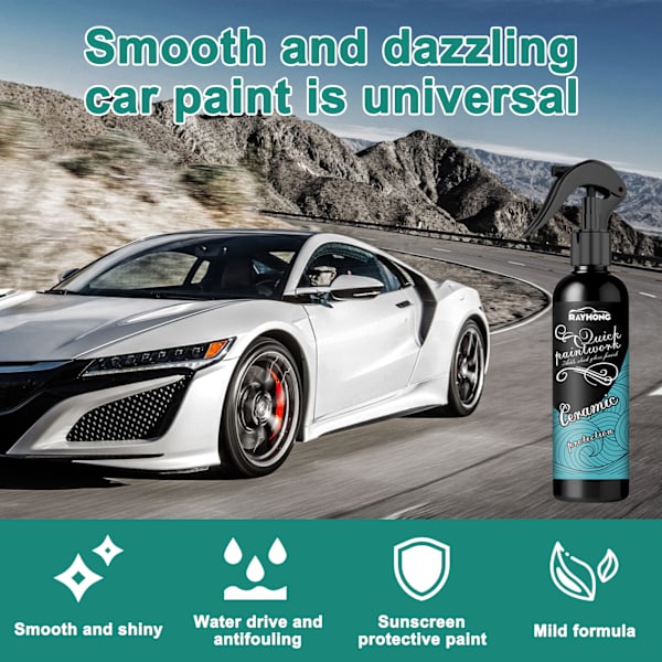 Keramisk Coating Fortify Quick Coat Bilvoks Poleringsspray Vandfri Vask & Voks Hydrofobisk Top Coat Polering & Polymer Malingforsegling Detaljbeskyttelse