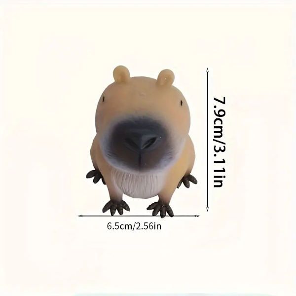 Capybara Afspændingslegetøj - Hurtig Studs, Holdbart Gummi, Unik Dyre-Klemmelegetøj, Perfekt til Festgaver og Feriegaver