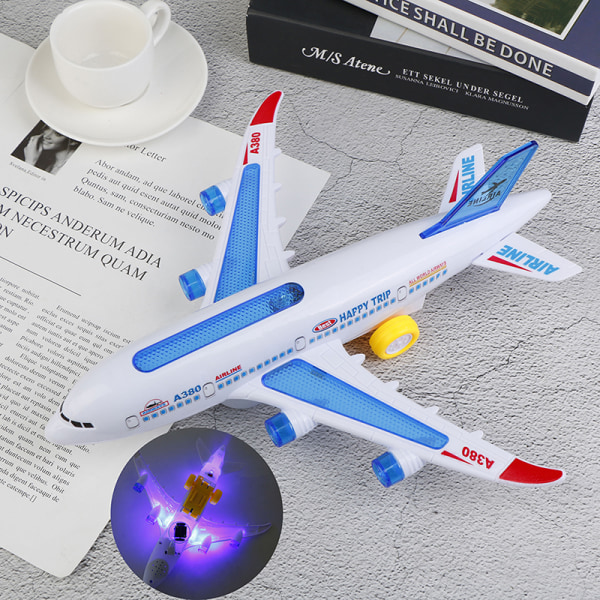 Elektrisk flyvemaskinemodel legetøj med bevægelige blinkende lys og lyd