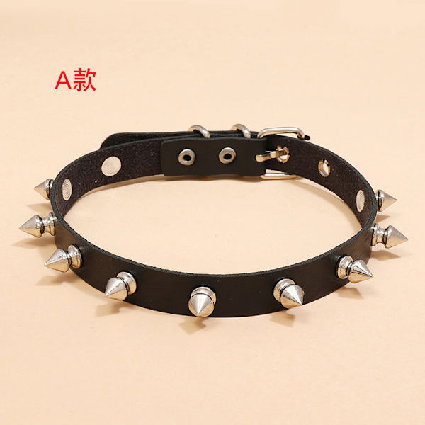 Punk Rock Niitattu PU Nahkainen Kaulakoru Miesten Muoti Niitti Piikki Hobnails Choker Soliskuoppa Kaulakoru Type A-Short Nails