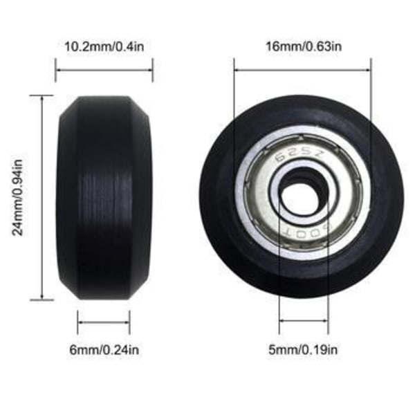 V-rille kuglelejer 20 stk. V-rille lejer hjulformede rillelejer 5 mm boret 625 til 3D-printermaskiner C Sunmostar