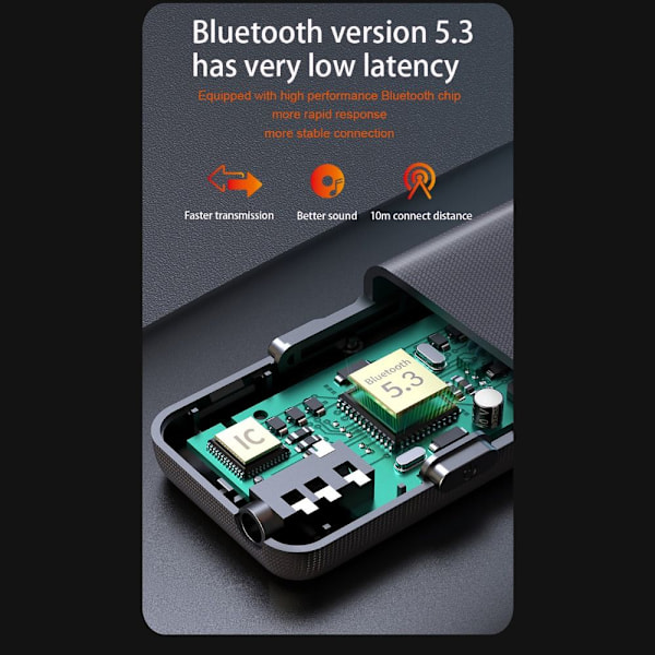 Bluetooth 5.0 mottaker trådløs lydadapter Håndfri