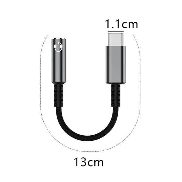 USB C til 3,5 mm hun hovedtelefon-stikadapter (2-pak), USB-type