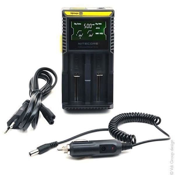NITECORE D2 oplader til 2 batterier 18650-18350-16340-26650-14500... - Enhed(er) HH5846