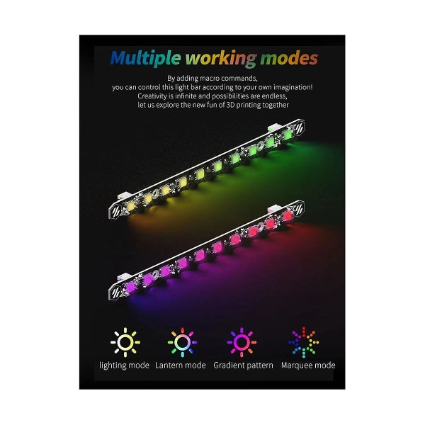 2 st 3D-skrivar Dagsljus PCB-kit 5V RGB LED-list Dagsljus på en pinne för Voron 2.4 Trident 350/300/2
