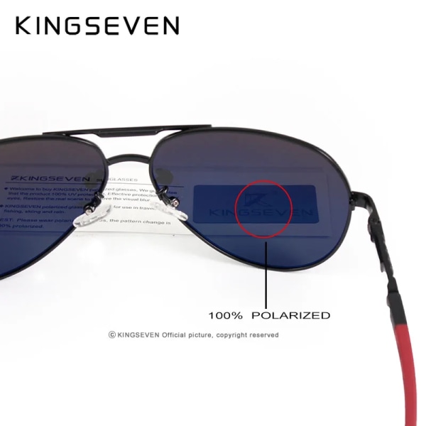 KINGSEVEN-merkin alumiini-magnesium-aurinkolasit polarisoidut UV400-aurinkolasit oculos miesten lasit aurinkolasit miehille N725 punainen ruskea Red Brown original