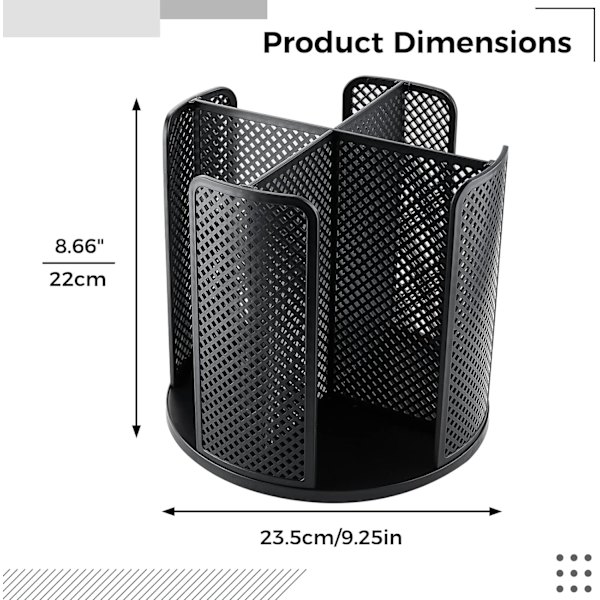 Roterbar kopp- og lokk-organisator med 4 rom, kaffekoppdispenser