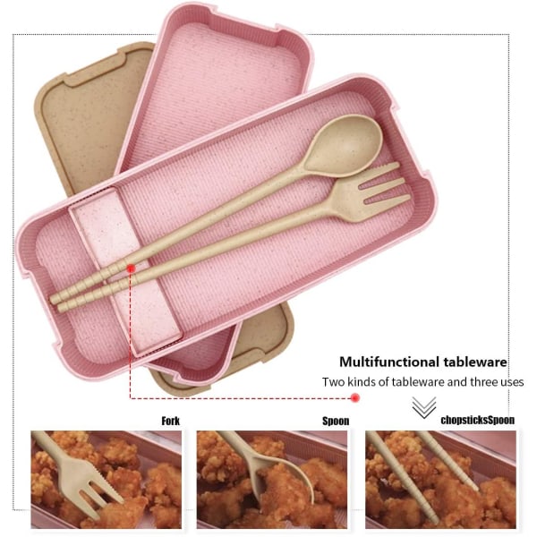 Lunchboks, lunchboks 3 lag 900ml, organisk bentoboks laget